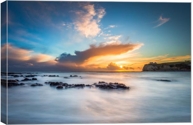 Freshwater Bay Beach Sunset Canvas Print by Wight Landscapes