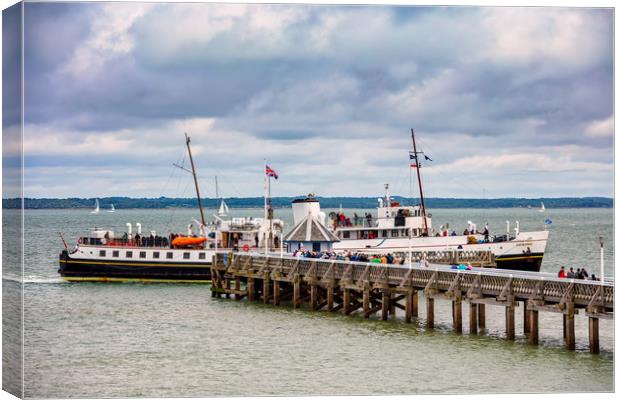 MV Balmoral At Yarmouth Pier Canvas Print by Wight Landscapes