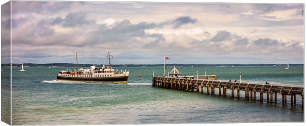 MV Balmoral At Yarmouth Pier Panorama Canvas Print by Wight Landscapes