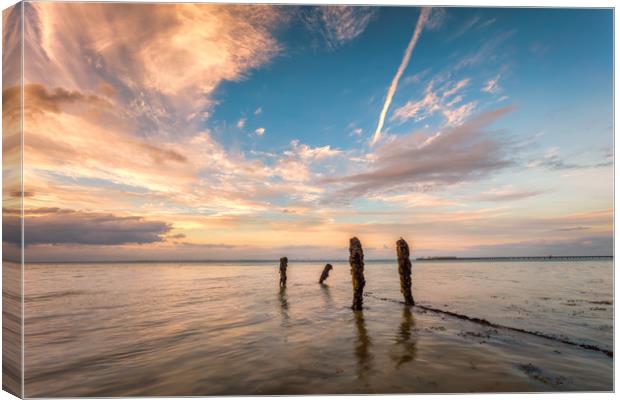 Western Beach Sunset Ryde Isle Of Wight Canvas Print by Wight Landscapes