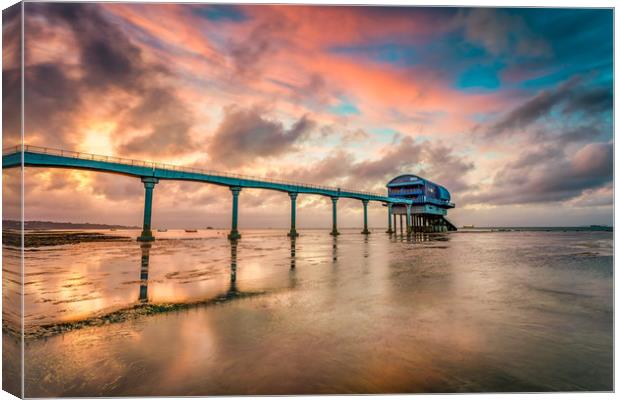 Stormy Lifeboat Station Sunset 2 Canvas Print by Wight Landscapes