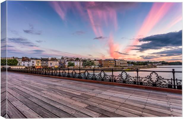Sunset On Ryde Pier Canvas Print by Wight Landscapes