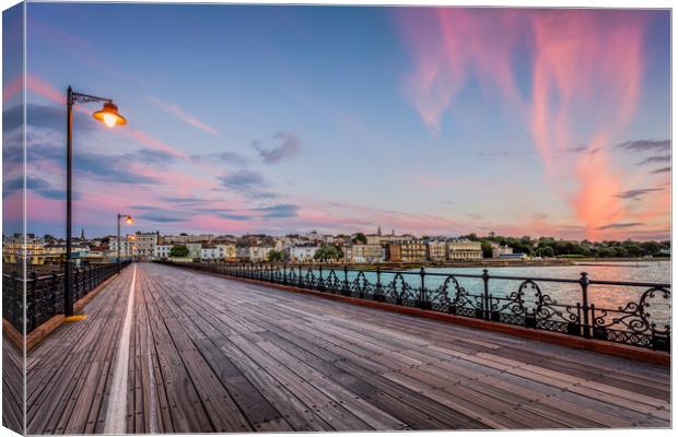 Sunset Afterglow At Ryde Pier Canvas Print by Wight Landscapes