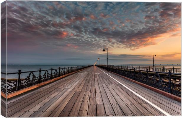 Sunrise On Ryde Pier Canvas Print by Wight Landscapes