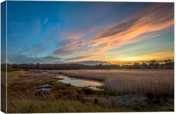 Yarmouth Salt Marsh Sunset Canvas Print by Wight Landscapes