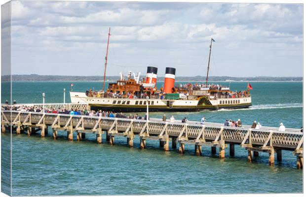 PS Waverley At Yarmouth Isle Of Wight Canvas Print by Wight Landscapes