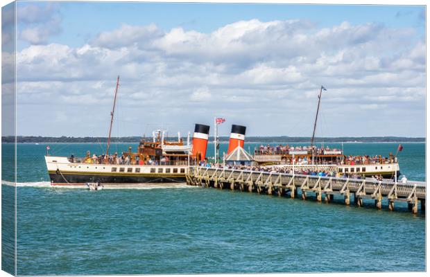 PS Waverley At Yarmouth Pier Canvas Print by Wight Landscapes