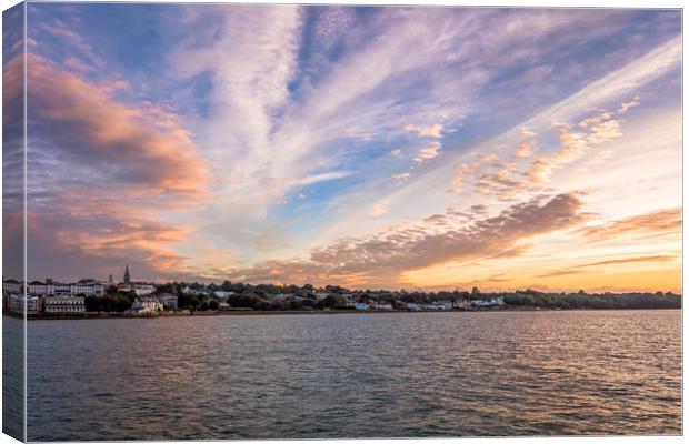 Ryde's Western Beach Sunset Canvas Print by Wight Landscapes