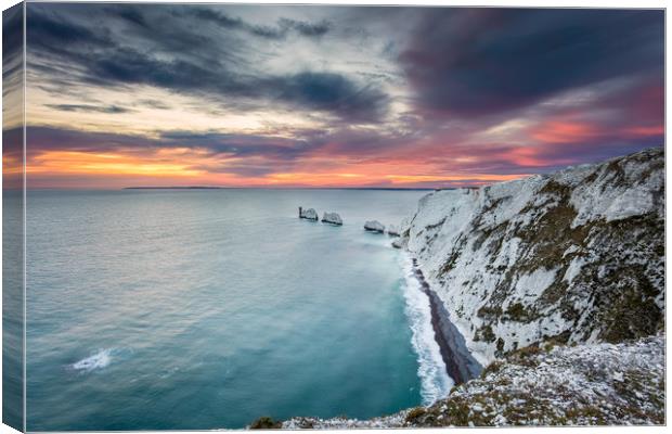 Sunset At The Needles Canvas Print by Wight Landscapes