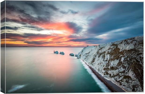 The Needles Sunset LE Canvas Print by Wight Landscapes