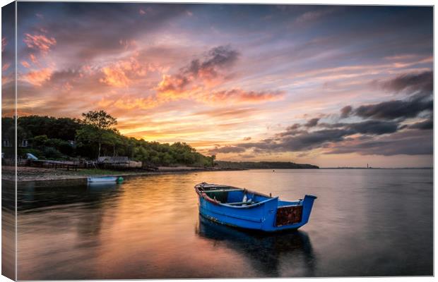 Little Boat Sunset Canvas Print by Wight Landscapes