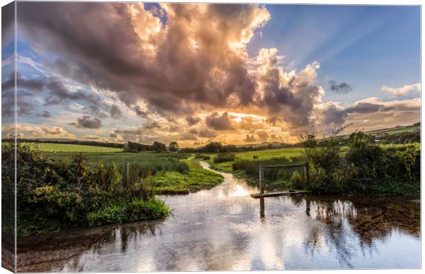 Lukely Brook Carisbrooke Isle Of Wight Canvas Print by Wight Landscapes