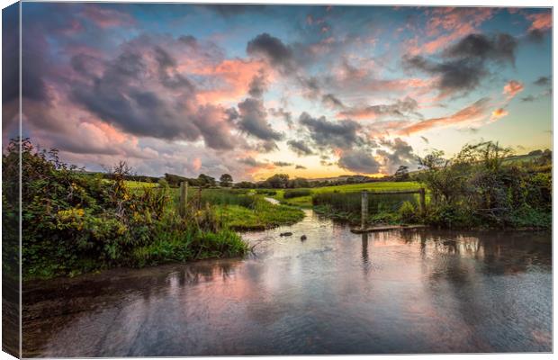 Lukely Brook Carisbrooke Isle Of Wight Canvas Print by Wight Landscapes