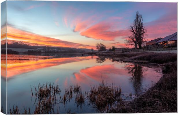 Dawn At The Mill Pond Canvas Print by Wight Landscapes