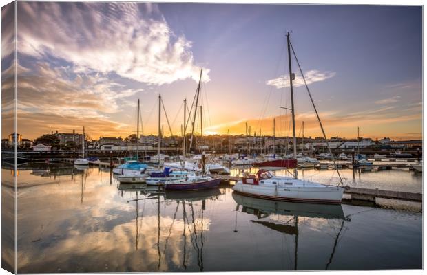 Ryde Harbour Sunset Canvas Print by Wight Landscapes