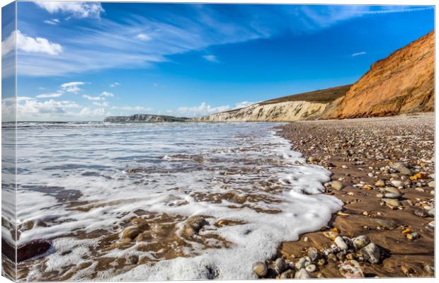 Compton Bay Beach Isle Of Wight Canvas Print by Wight Landscapes