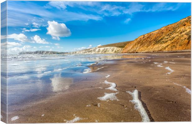 Compton Bay Summer Beach Canvas Print by Wight Landscapes