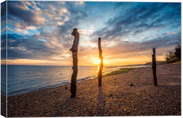 Woodside Bay Sunrise Canvas Print by Wight Landscapes
