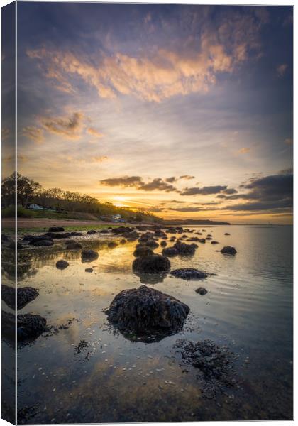 Sunset At The Rockery Canvas Print by Wight Landscapes