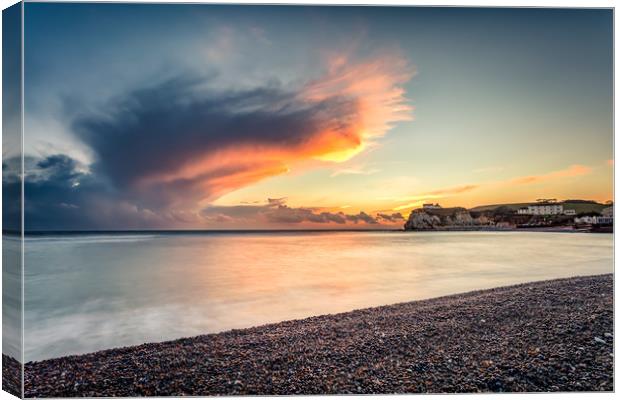 Freshwater Bay Beach Sunset Canvas Print by Wight Landscapes