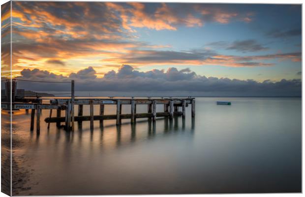 Woodside Bay Sunset Canvas Print by Wight Landscapes