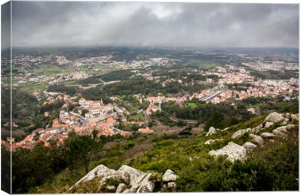 Looking Down On Sintra Portugal Canvas Print by Wight Landscapes