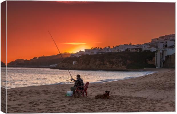 Albufeira Sunset Algarve Portugal Canvas Print by Wight Landscapes