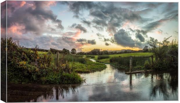 Lukely Brook Carisbrooke Isle Of Wight Canvas Print by Wight Landscapes