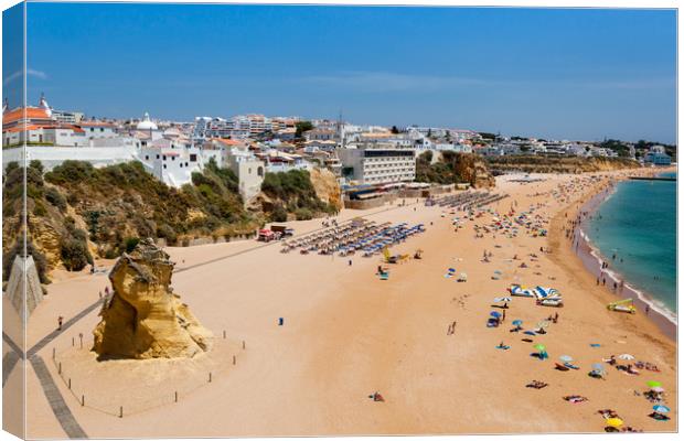 Albufeira Beach Algarve Portugal Canvas Print by Wight Landscapes