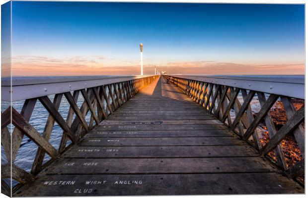 Yarmouth Pier Isle Of Wight Canvas Print by Wight Landscapes