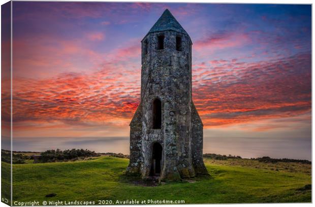 St Catherines Oratory Isle Of Wight Canvas Print by Wight Landscapes