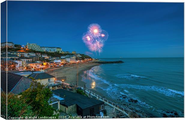 Ventnor at Night Canvas Print by Wight Landscapes