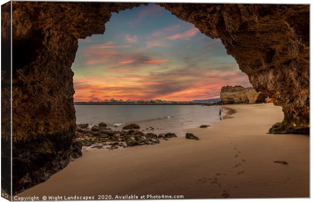 The Caves Of Ferragudo Canvas Print by Wight Landscapes