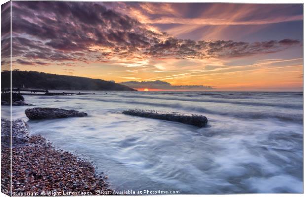 Totland Bay Isle Of Wight Canvas Print by Wight Landscapes