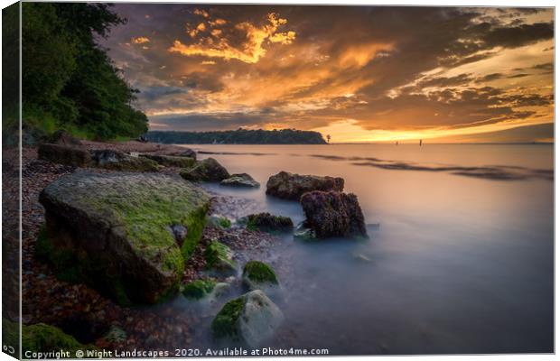 Fishbourne Beach Sunset Canvas Print by Wight Landscapes