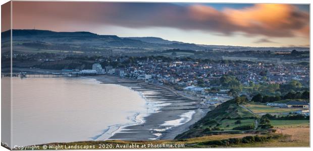 Sandown Isle Of Wight Panorama Canvas Print by Wight Landscapes