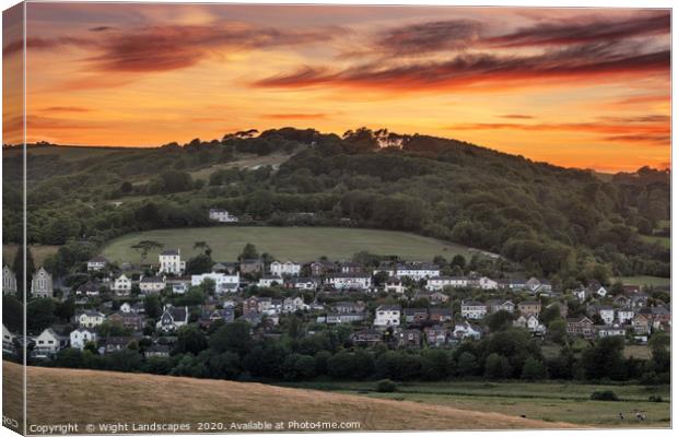 Brading Sunset Isle Of Wight Canvas Print by Wight Landscapes