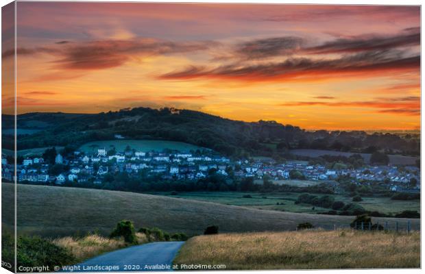 Brading Town Isle Of Wight Canvas Print by Wight Landscapes