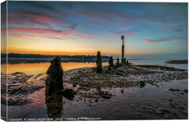 Silver Sands Sunset Bembridge Canvas Print by Wight Landscapes