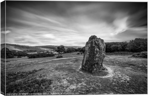 Mottistone Longstone BW Canvas Print by Wight Landscapes