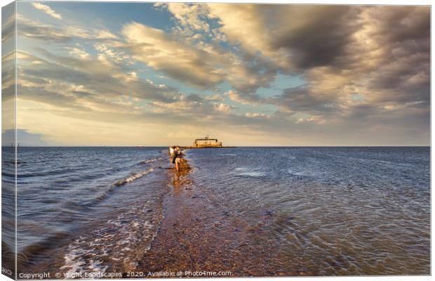 St Helens Fort Walk Canvas Print by Wight Landscapes