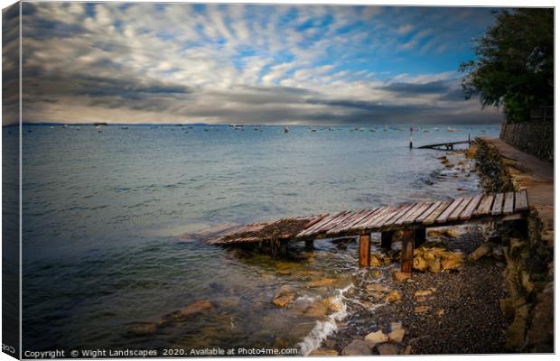 Seaview Seawall Isle Of Wight Canvas Print by Wight Landscapes