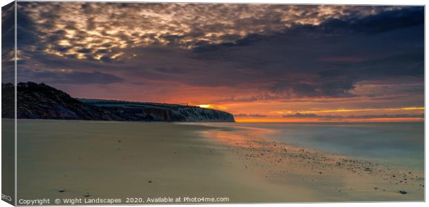 Dawn At Sandown Beach Canvas Print by Wight Landscapes