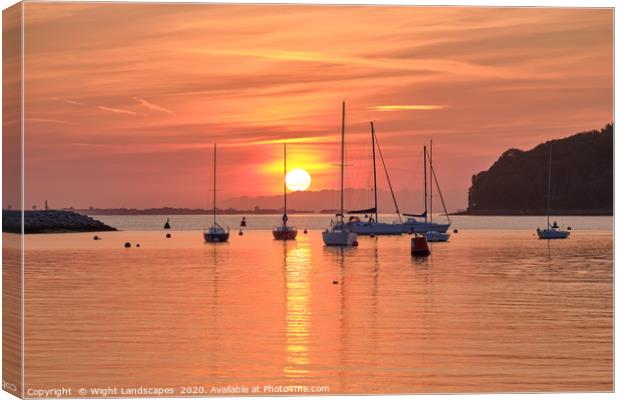Cowes Harbour Sunrise Isle Of Wight Canvas Print by Wight Landscapes