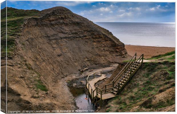 Steps To Shepherds Chine Canvas Print by Wight Landscapes