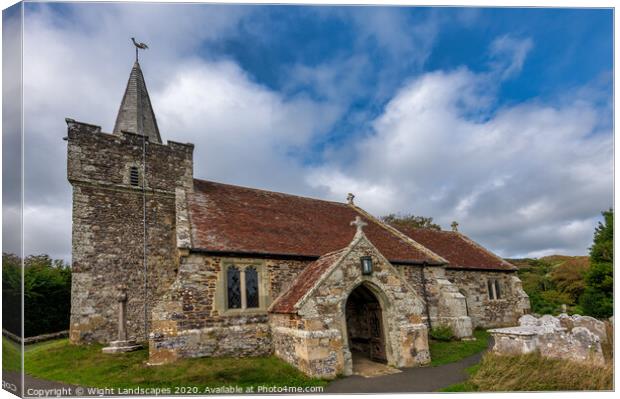 St Peters and St Pauls Church Mottistone Canvas Print by Wight Landscapes