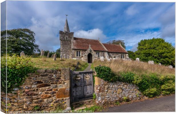 St Peters and St Pauls Parish Church Mottistone Canvas Print by Wight Landscapes