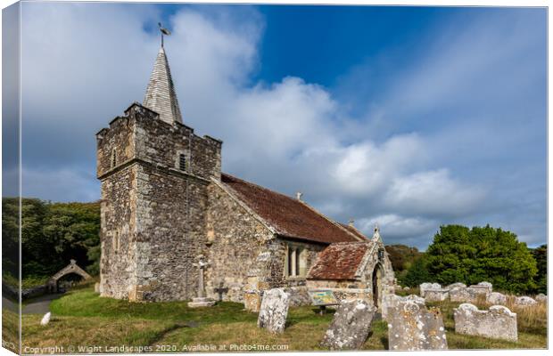 St Peters and St Pauls Church Mottistone  Canvas Print by Wight Landscapes