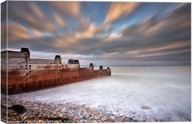 Bembridge Groyne Sunrise Canvas Print by Wight Landscapes