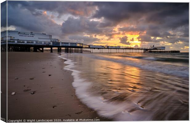 Sandown Pier Sunrise Canvas Print by Wight Landscapes